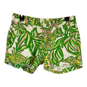 💚Lilly Pulitzer High Waist Green and Pink Shorts